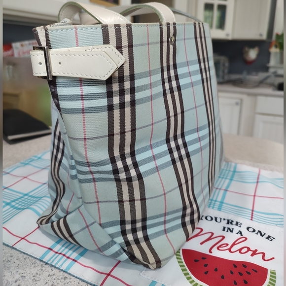 BURBERRY London blue label shoulder BAG HANDBAG NOVA CHECK EUC - Picture 12 of 16